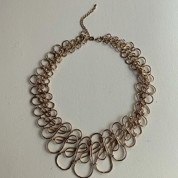 🟢3 items for $20——-STATEMENT necklace graduated links goldtone total length 23” - Picture 1 of 5